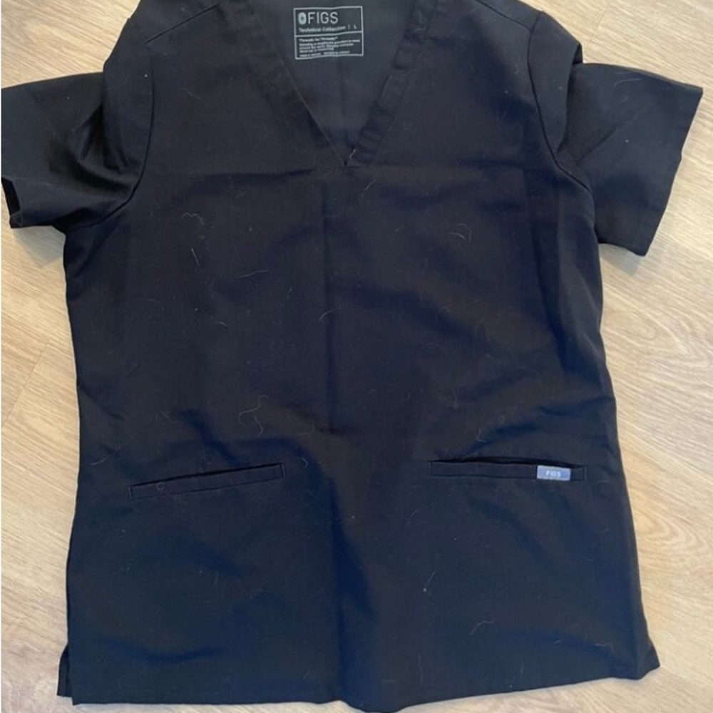 FIGS NEW W/O TAG BLACK LARGE WOMENS SCRUB TOP